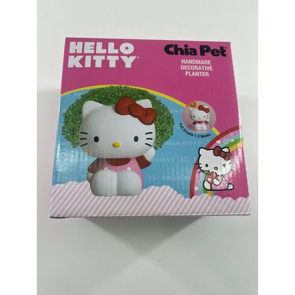 Hello Kitty Other - Hello Kitty Chia Pet Growing Kit Handmade Decorative Planter Collectible New